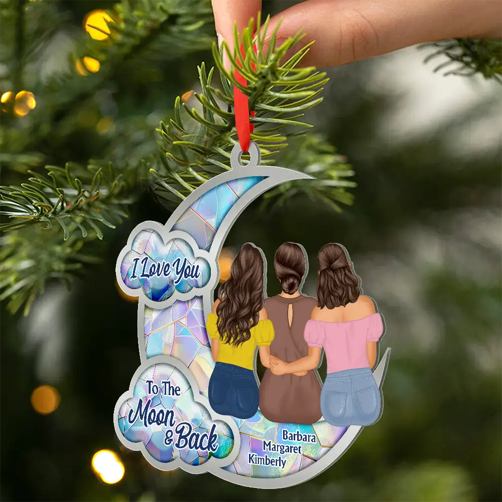 Besties Sister I Got To Choose Love You To The Moon - Personalized Metal Ornament - Image 2