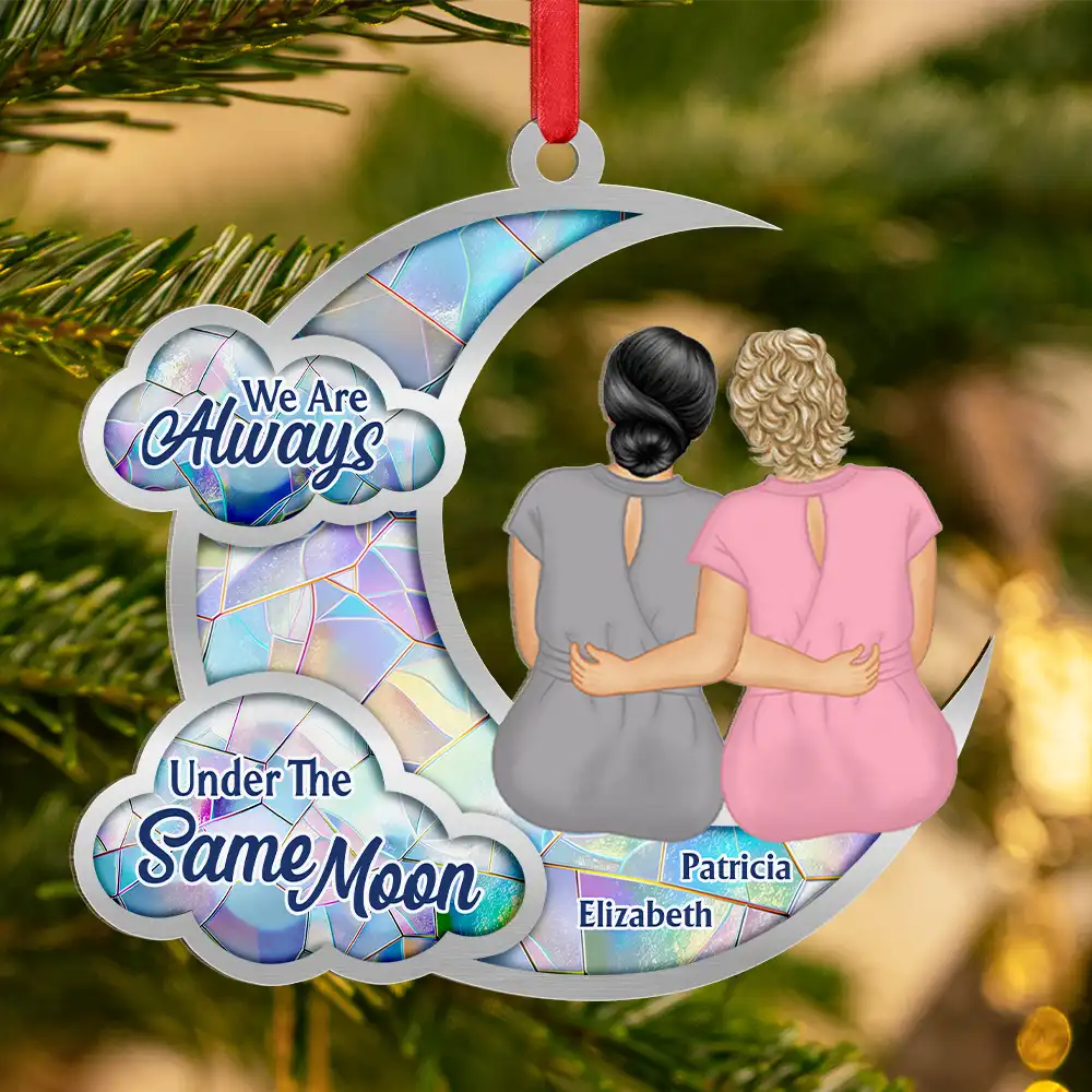 Besties Sister I Got To Choose Love You To The Moon - Personalized Metal Ornament - Image 3