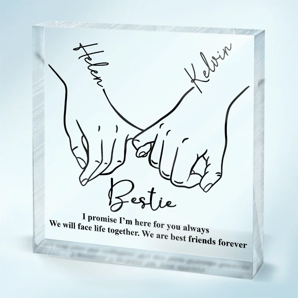 Besties Sister Solve All Of Your Problem - Personalized Square Shaped Acrylic Plaque - Image 2
