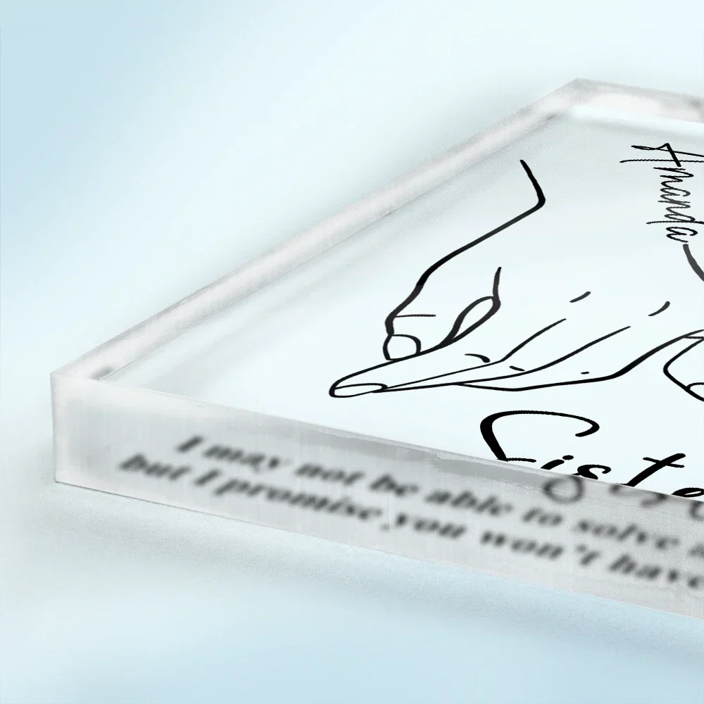 Besties Sister Solve All Of Your Problem - Personalized Square Shaped Acrylic Plaque - Image 3