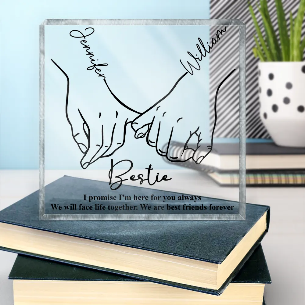 Besties Sister Solve All Of Your Problem - Personalized Square Shaped Acrylic Plaque - Image 4