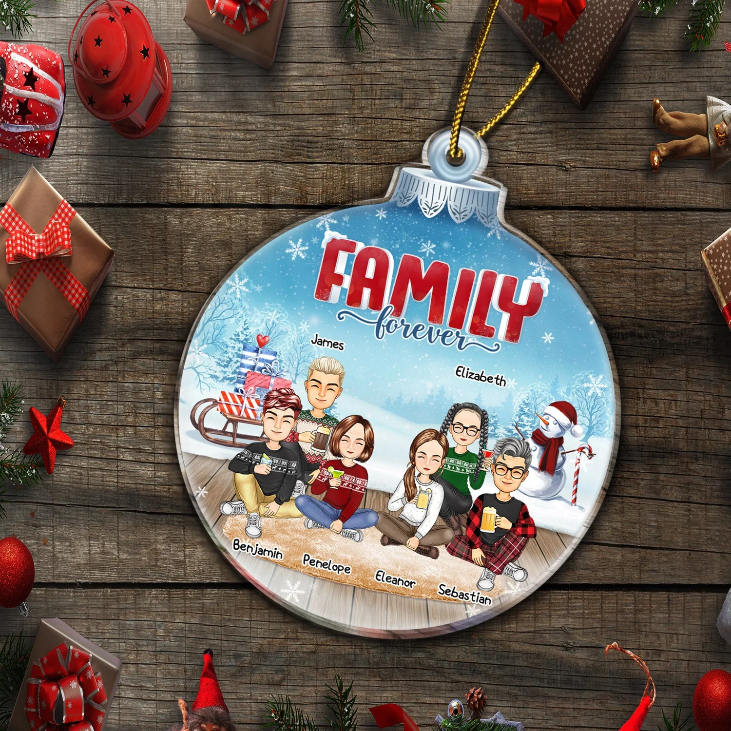 Besties Sisters Forever - Christmas Gift For Colleagues, Brothers, Siblings, Best Friends - Personalized Custom Shaped Acrylic Ornament - Image 5