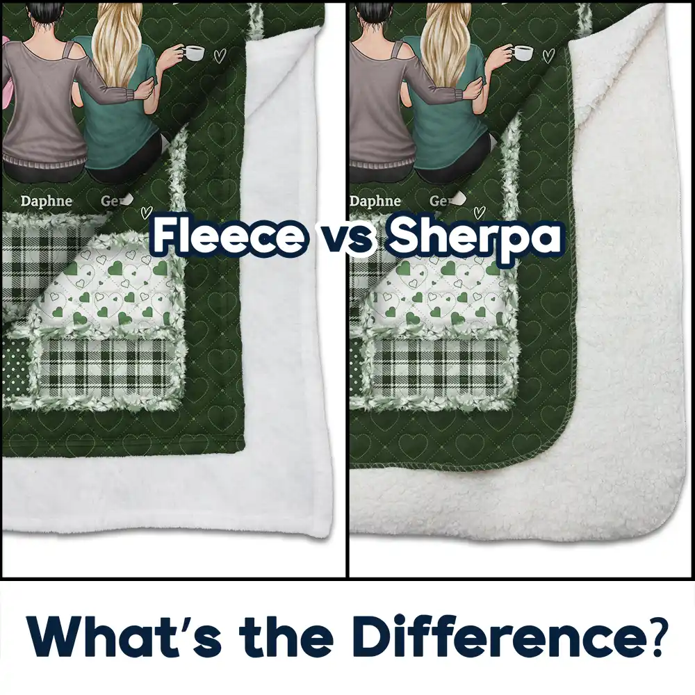 Besties Sisters Hug This Blanket - Personalized Fleece Blanket, Sherpa Blanket - Image 4