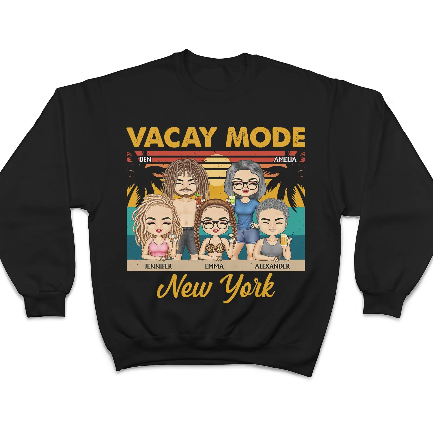 Besties Trip Travel Buddies Cruise Mode - Vacation, Anniversary, Birthday Gifts For Besties, Friends - Personalized Custom T Shirt - Image 5