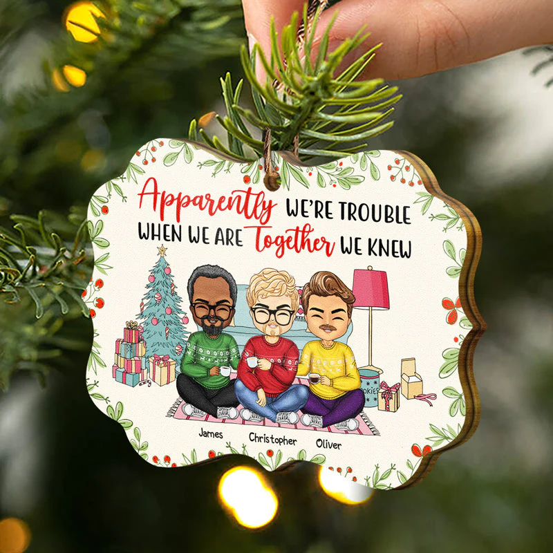 Besties We Are More Than Friends - Christmas Gift For Best Friends - Personalized Wooden Ornament - Image 2