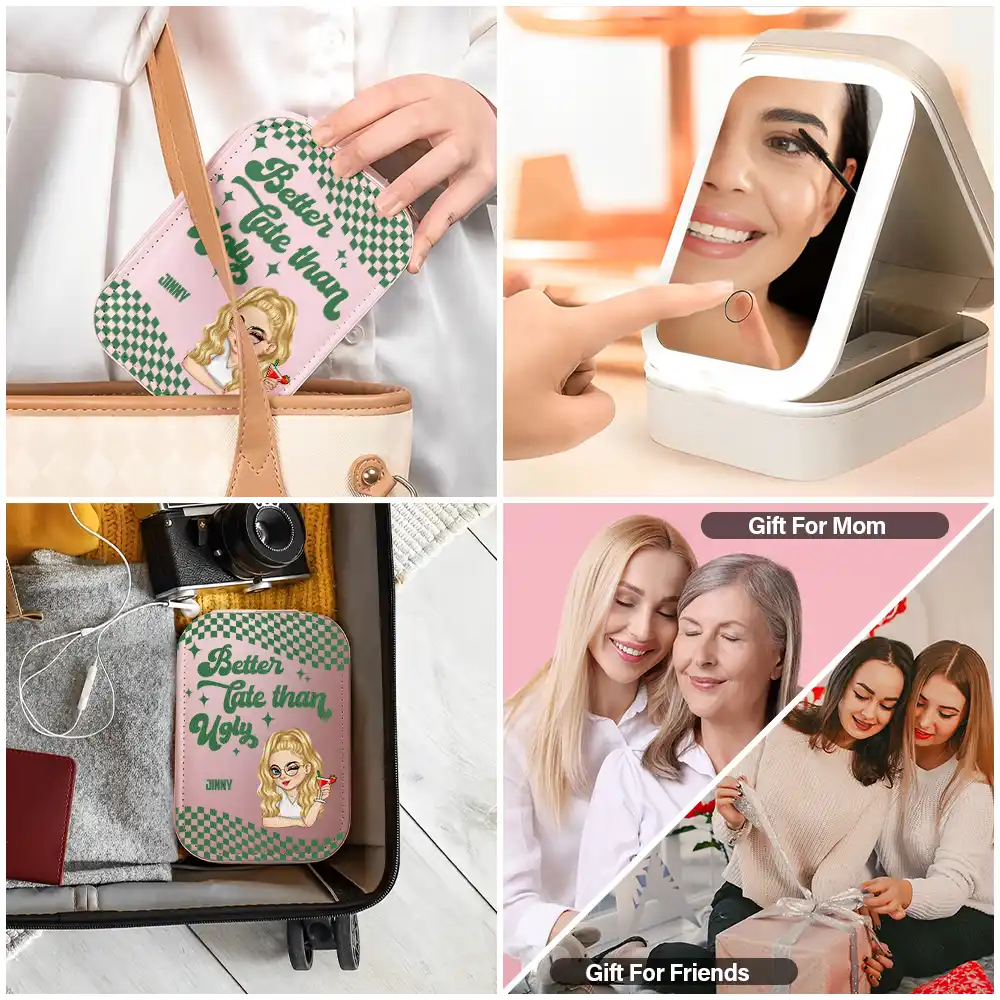Better Late Than Ugly - Personalized Makeup Box With LED Mirror - Image 5