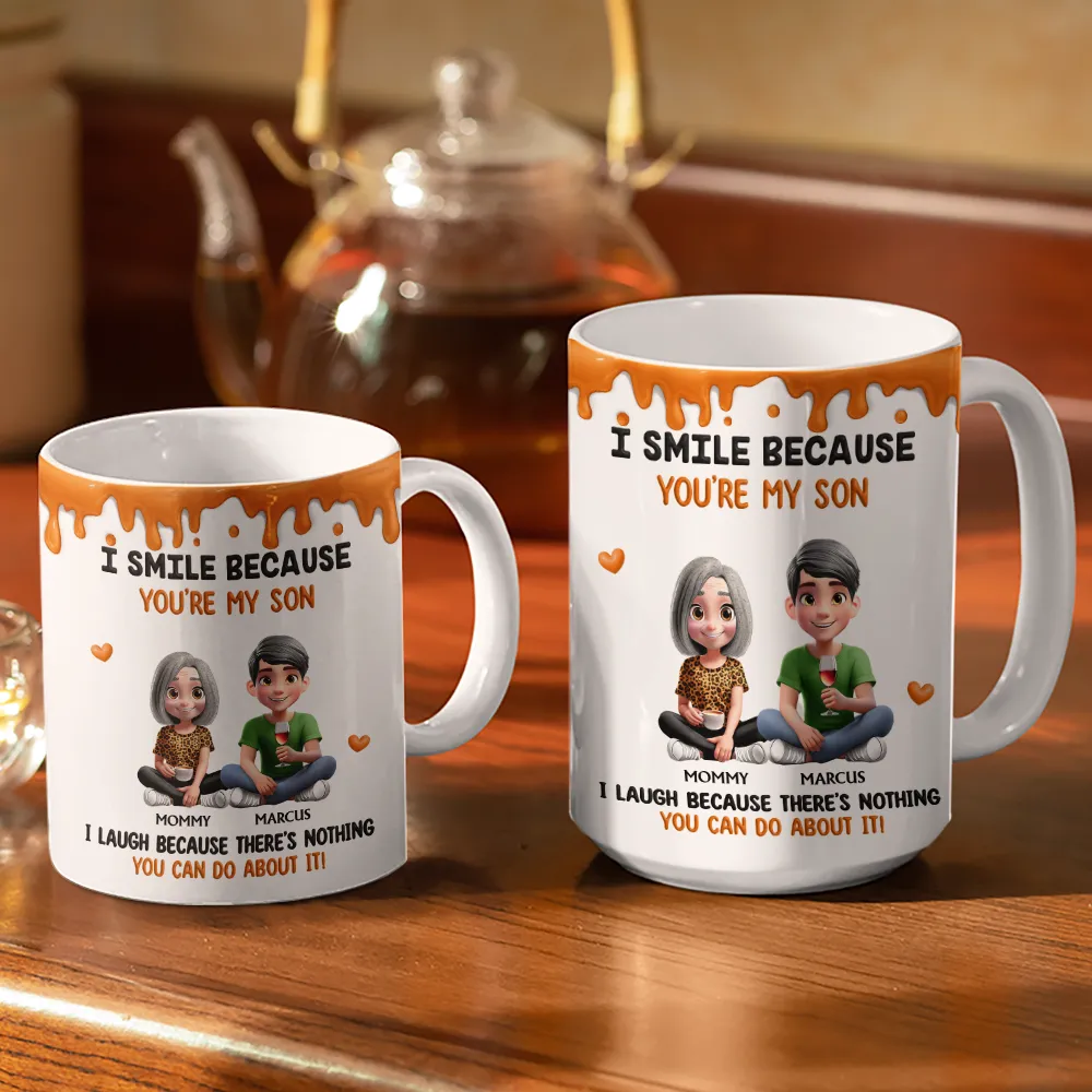 Better Than Being Your Mother Son - Personalized White Edge-to-Edge Mug - Image 3