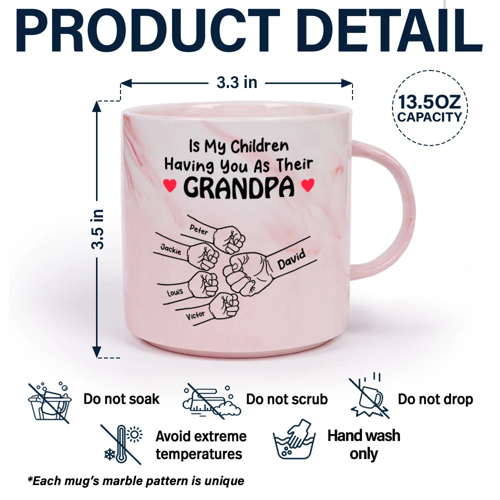 Better Than Having You As My Grandpa - Personalized Marble Mug - Image 5