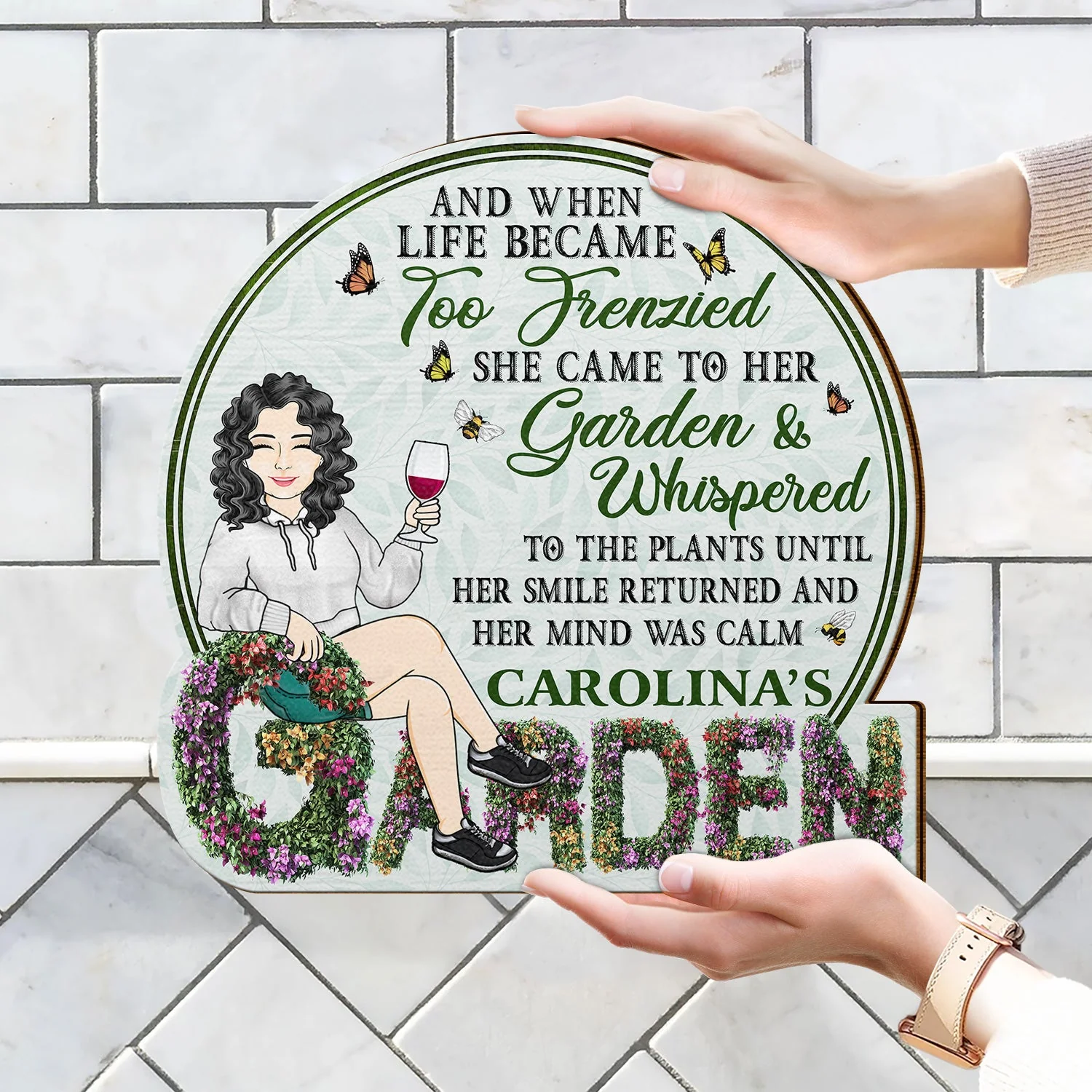 Beware A Crazy Plant Lady Lives Here - And Into The Garden I Go - Birthday, Housewarming Gift For Her, Him, Gardener, Outdoor Decor - Personalized Custom Shaped Wood Sign - Image 4