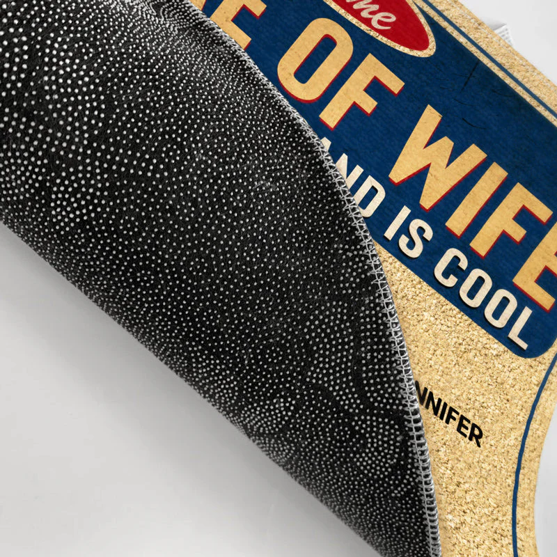 Beware Of Wife Cat Is Shady Husband Is Cool Couple Husband Wife - Gift For Cat Lovers - Personalized Custom Doormat - Image 3