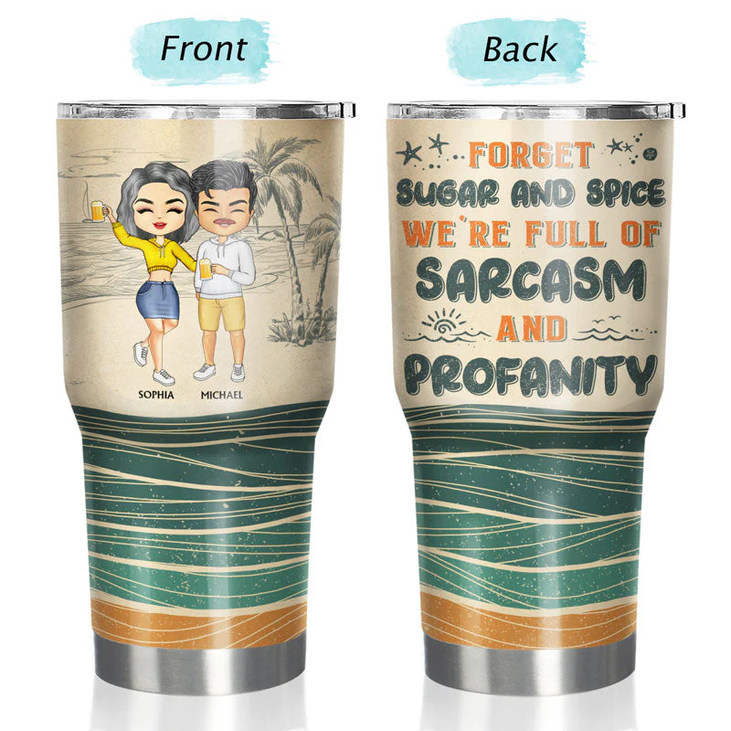 BFF This Is Us A Little Bit Crazy A Little Bit Loud - Gift For Best Friends - Personalized Custom 30 Oz Tumbler - Image 3