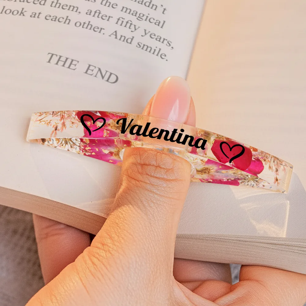 Birth Flower Book Lover - Personalized Resin Flower Page Holder - Image 5