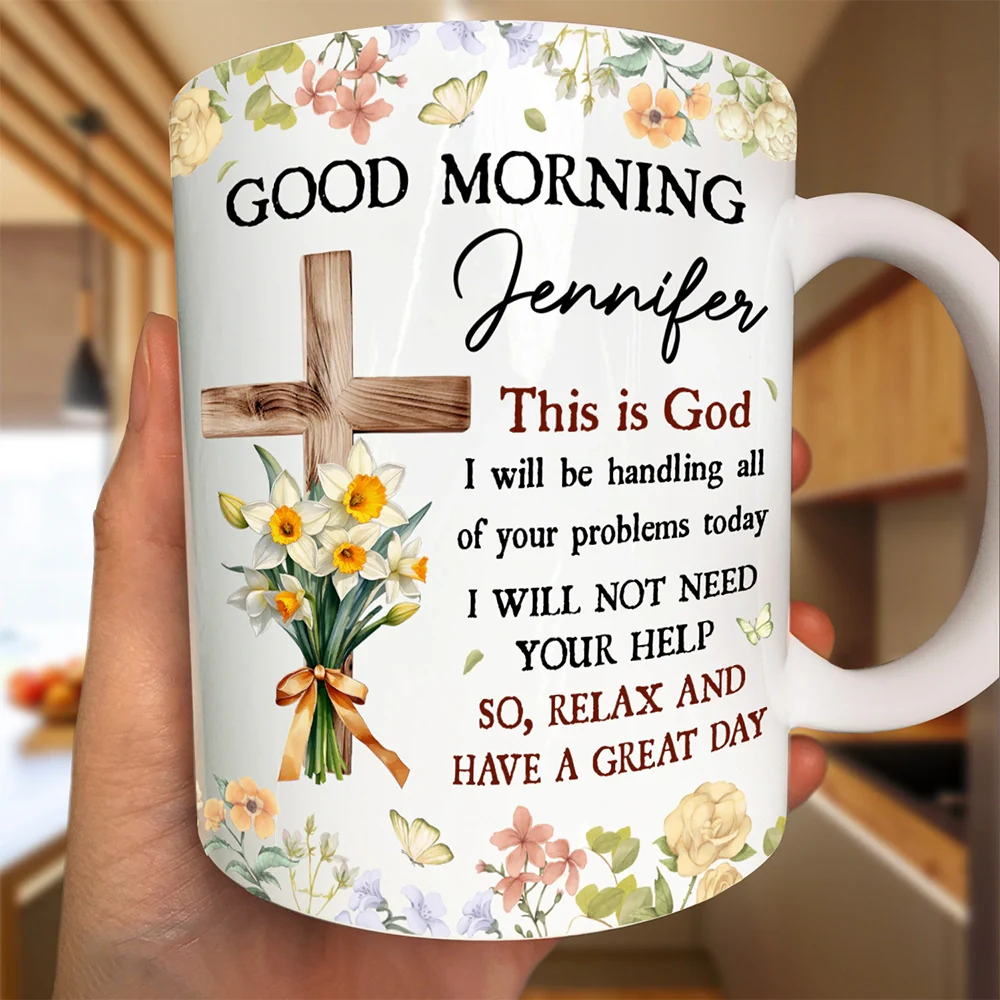 Birth Flower Bouquet Good Morning This Is God - Personalized Mug - Image 3