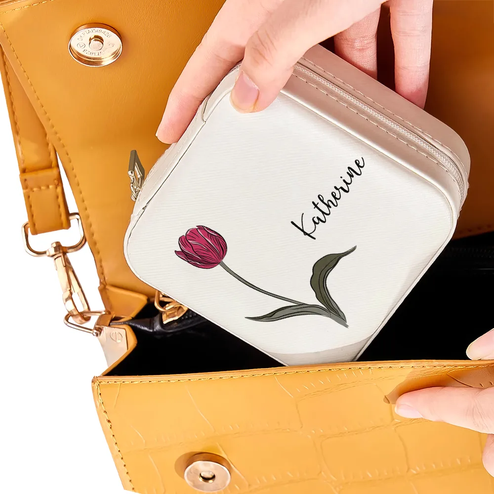 Birth Flower For Women - Personalized Jewelry Box - Image 3
