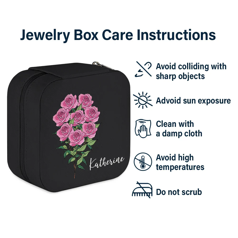 Birth Flower For Women - Personalized Jewelry Box - Image 6