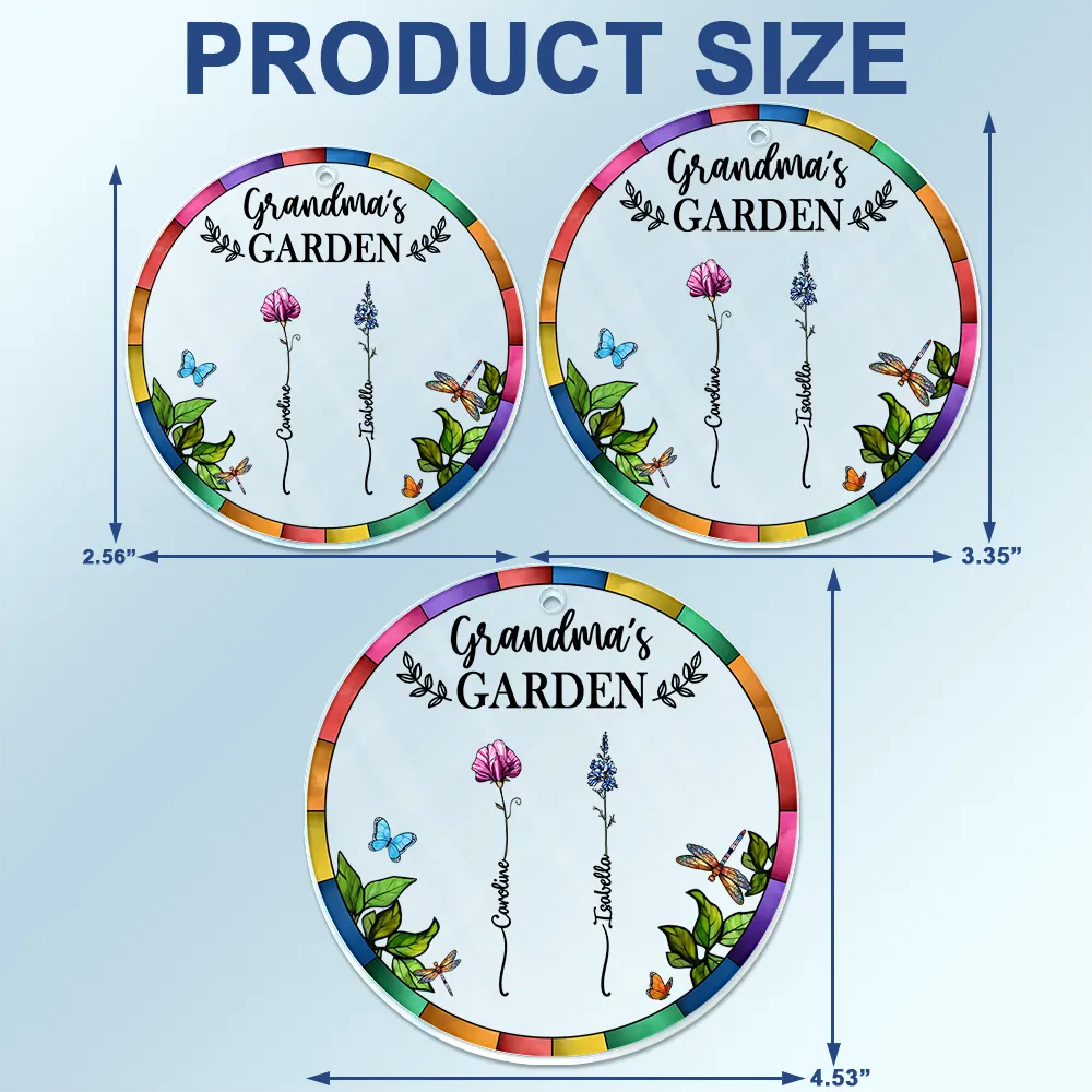 Birth Flower Grandma's Garden - Personalized Acrylic Car Hanger - Image 4