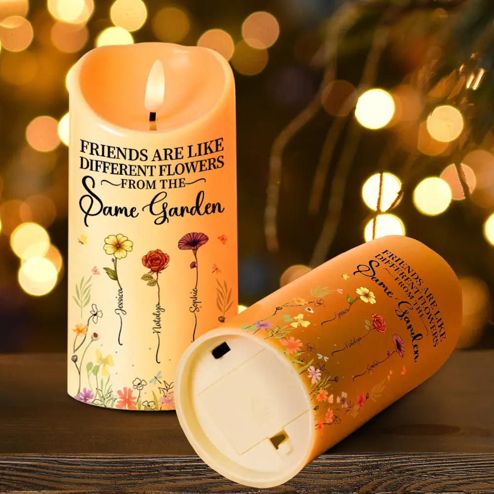 Birth Flower Grow An Old Friend - Personalized Flameless LED Candle - Image 4