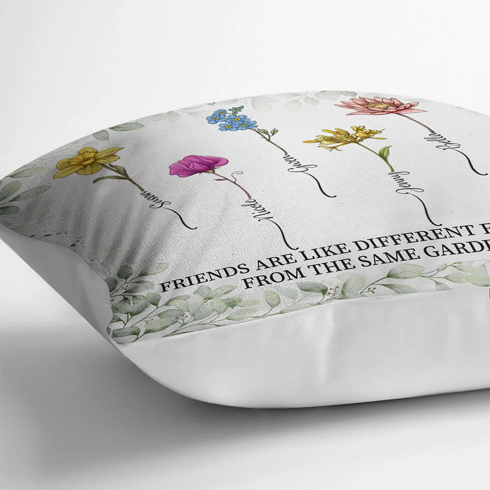 Birth Flower Grow An Old Friend - Personalized Pillow - Image 3