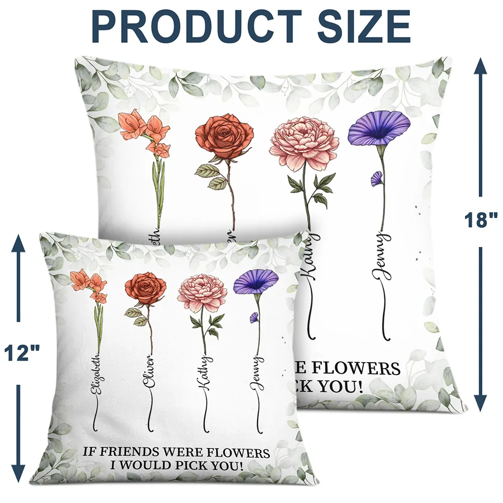 Birth Flower Grow An Old Friend - Personalized Pillow - Image 4