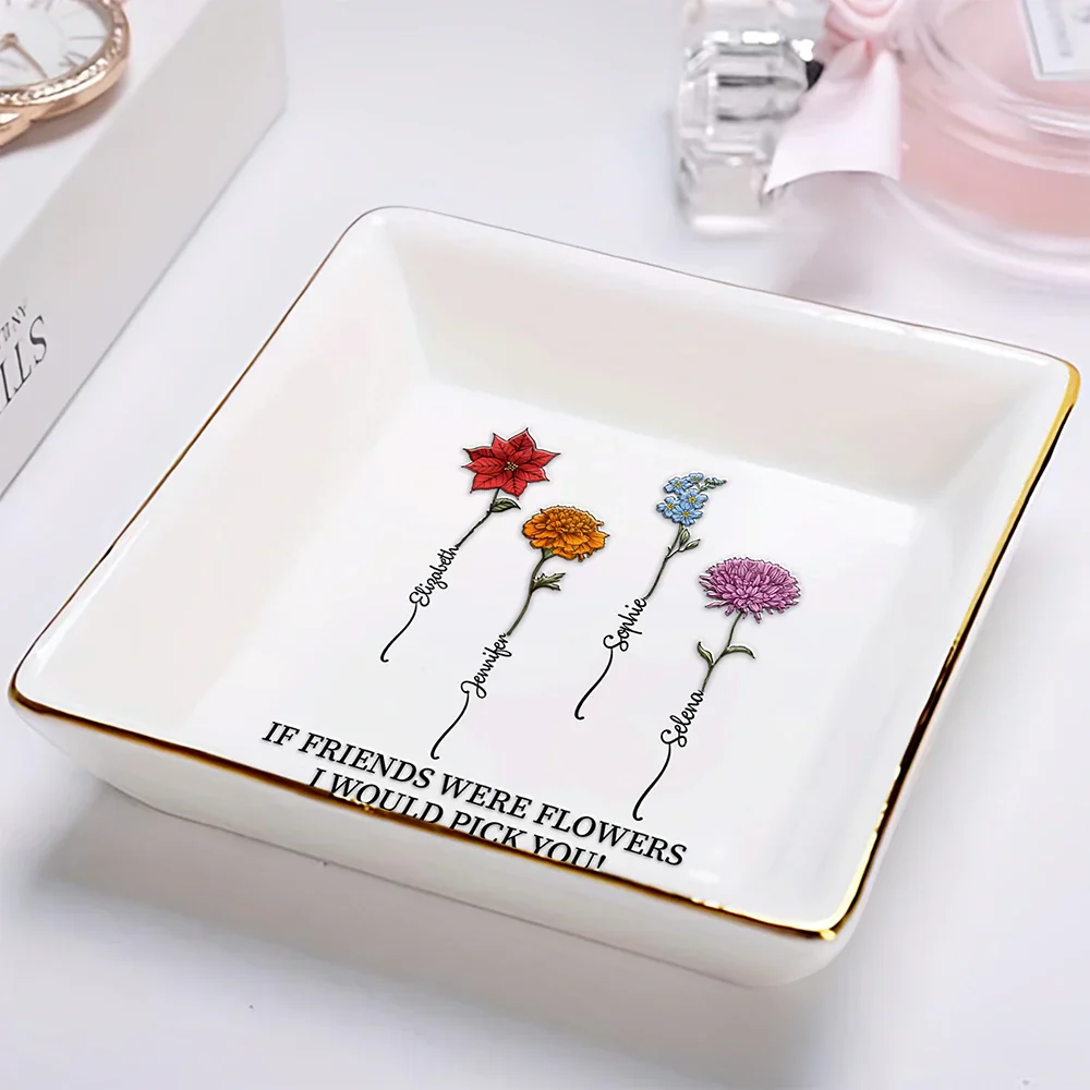 Birth Flower Grow An Old Friend - Personalized Ring Dish - Image 2