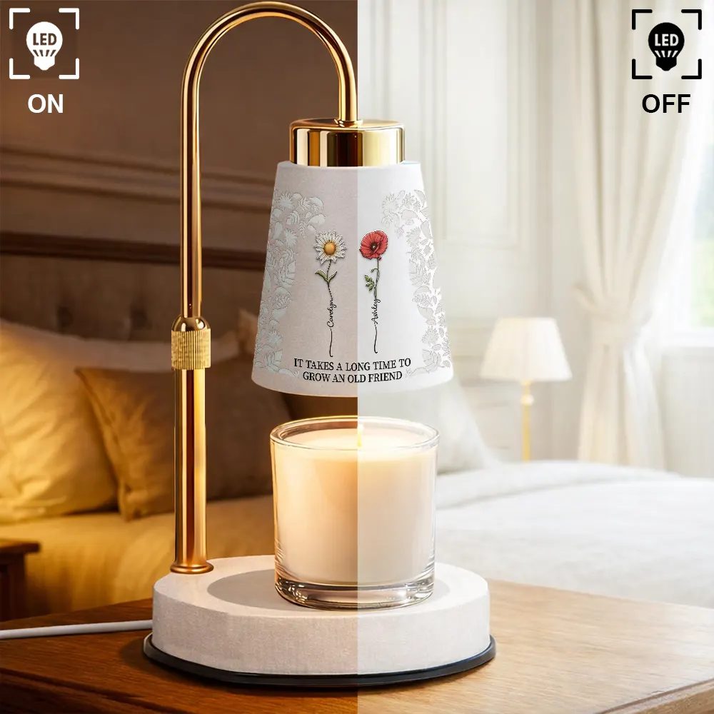 Birth Flower Grow An Old Friend - Personalized Truncated Cone Candle Warmer - Image 2