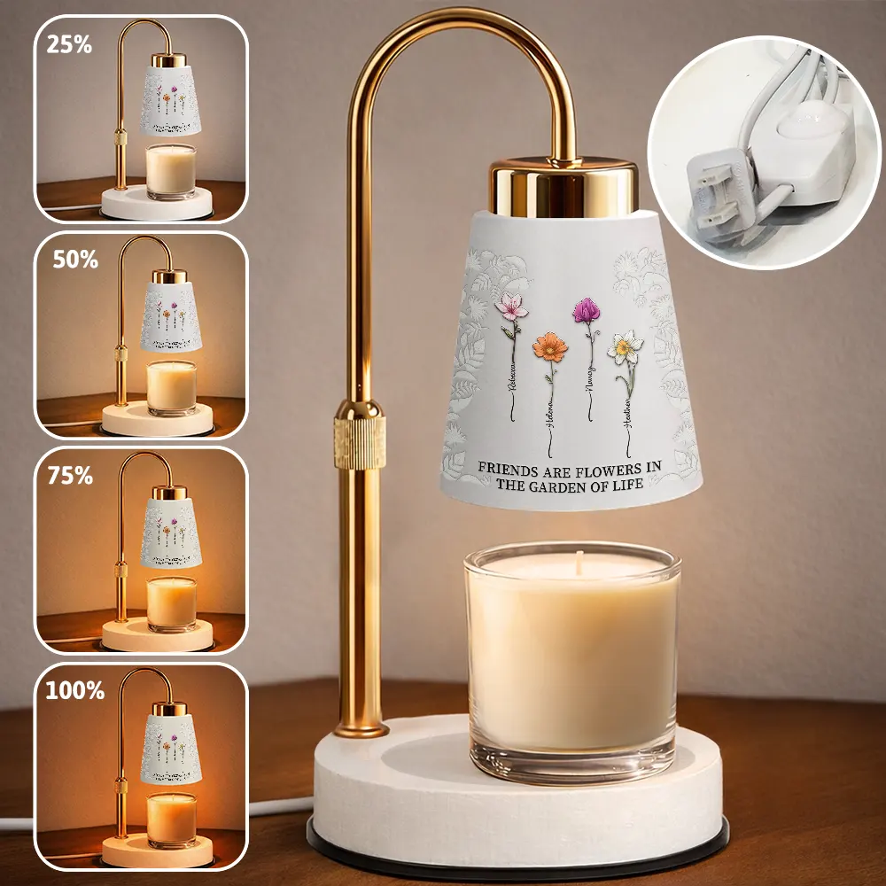 Birth Flower Grow An Old Friend - Personalized Truncated Cone Candle Warmer - Image 3