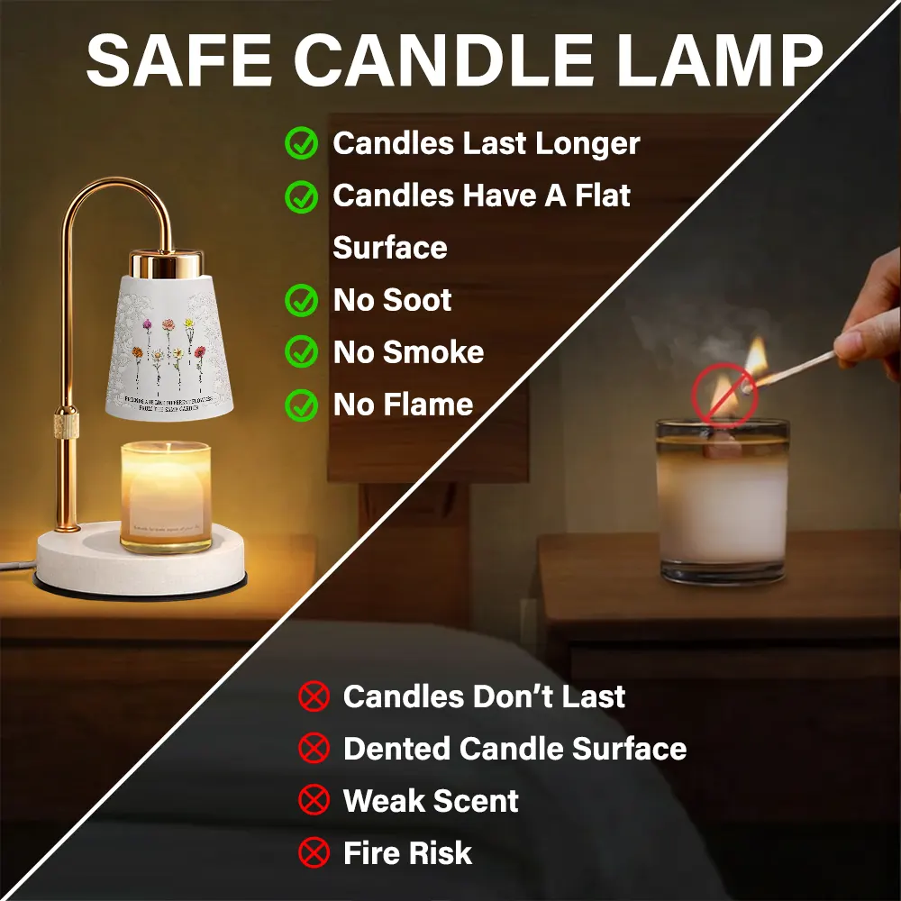 Birth Flower Grow An Old Friend - Personalized Truncated Cone Candle Warmer - Image 6