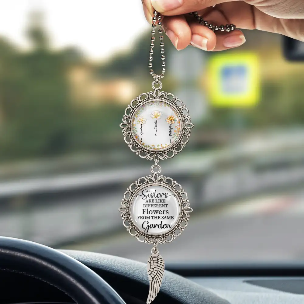 Birth Flower Sisters From The Same Garden - Personalized Pendant Charm - Image 3