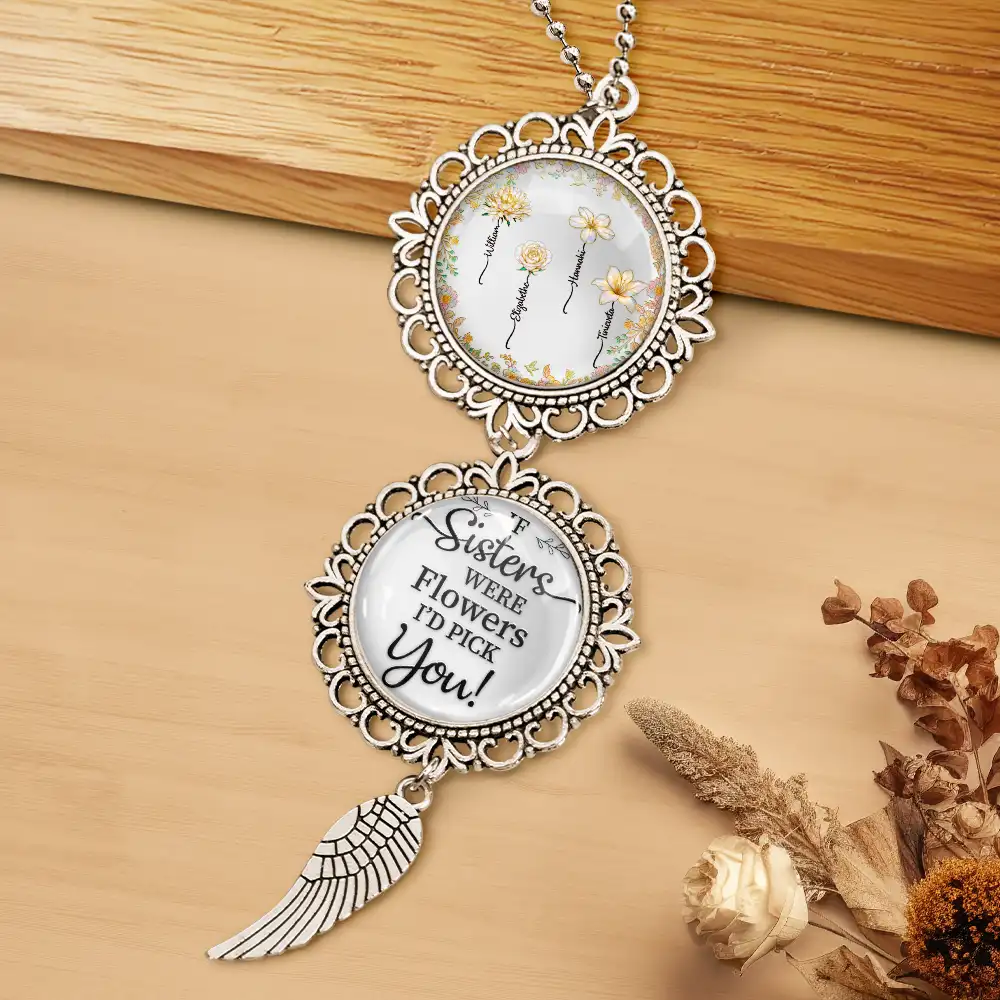 Birth Flower Sisters From The Same Garden - Personalized Pendant Charm - Image 4