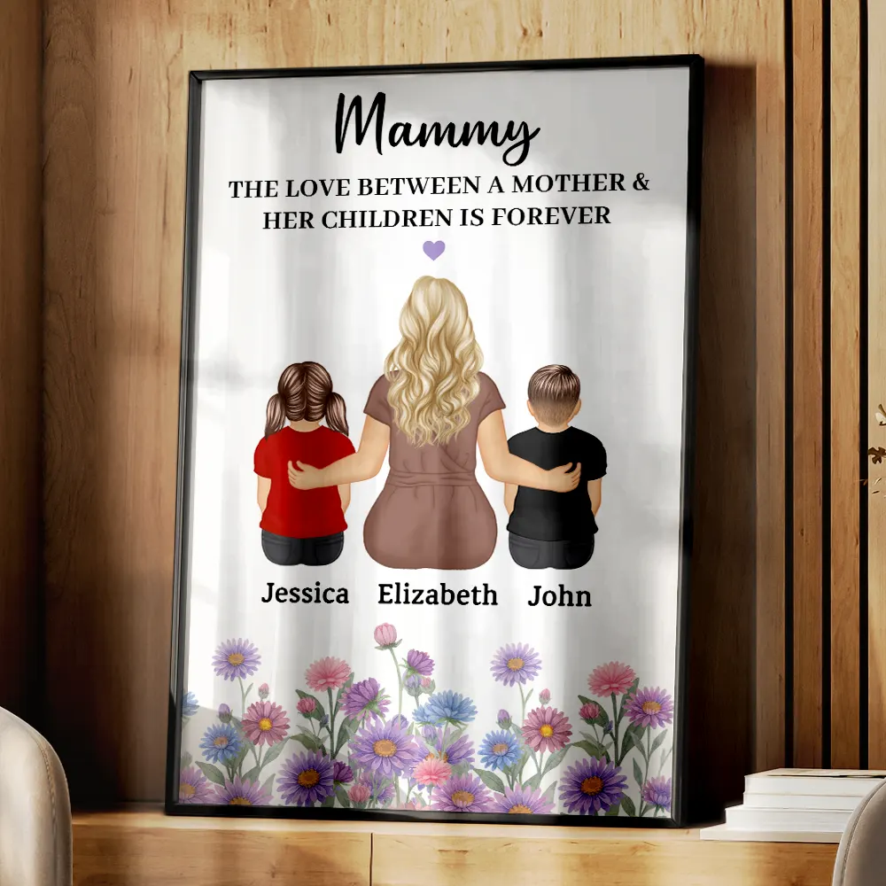Birth Flower The Love Between A Mother And Her Daughters Sons - Personalised Poster - Image 4