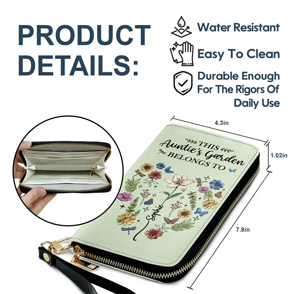 Birth Flower This Grandma's Mom's Garden Belongs - Personalized Leather Long Wallet - Image 6