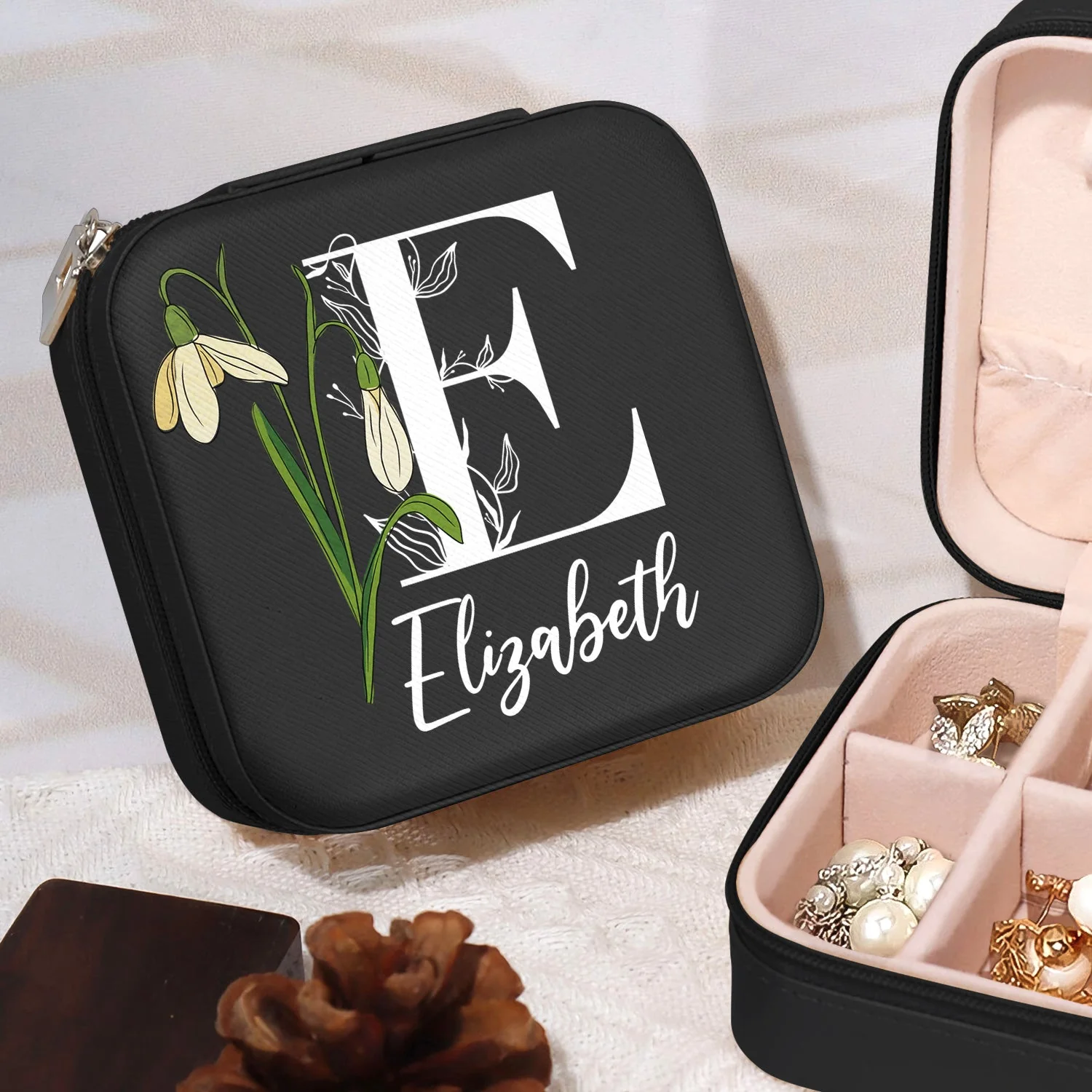 Birth Flower With Name - Gift For Her, Gift For Women - Personalized Jewelry Box - Image 4