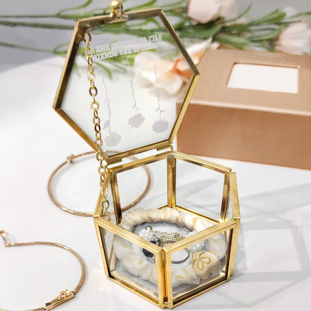 Birth Flowers Grow An Old Friend - Personalized Glass Jewelry Box - Image 4