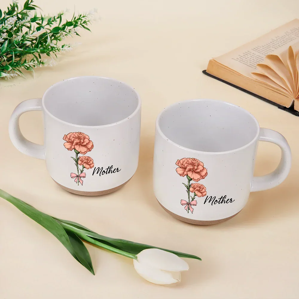 Birth Flowers Mom Grandma Nana - Personalized Pottery Mug - Image 3