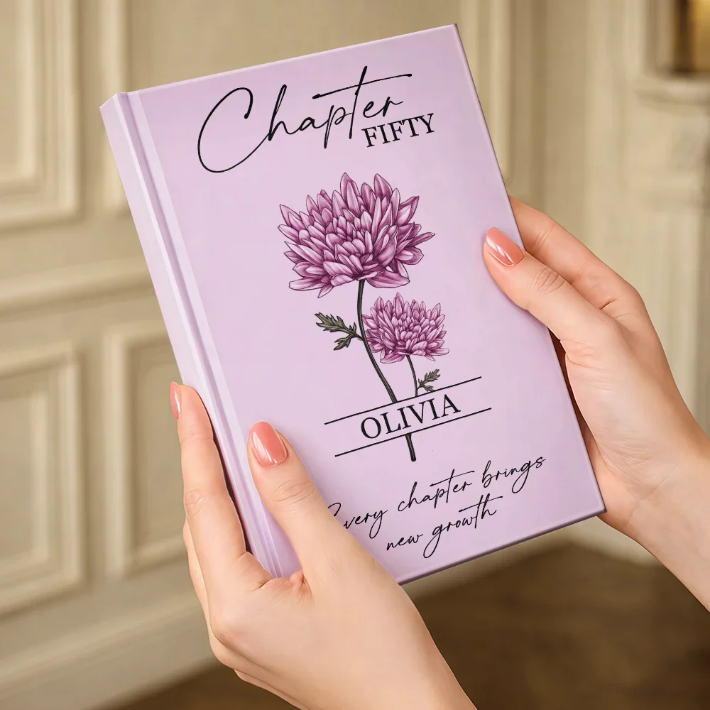 Birth Month Flower Every Chapter Brings New Growth - Personalized Hardcover Journal - Image 4