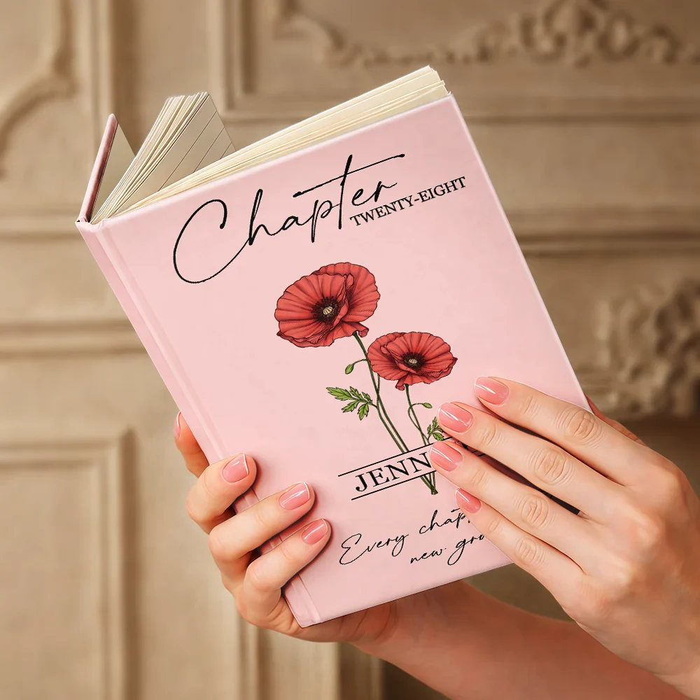 Birth Month Flower Every Chapter Brings New Growth - Personalized Hardcover Journal - Image 5