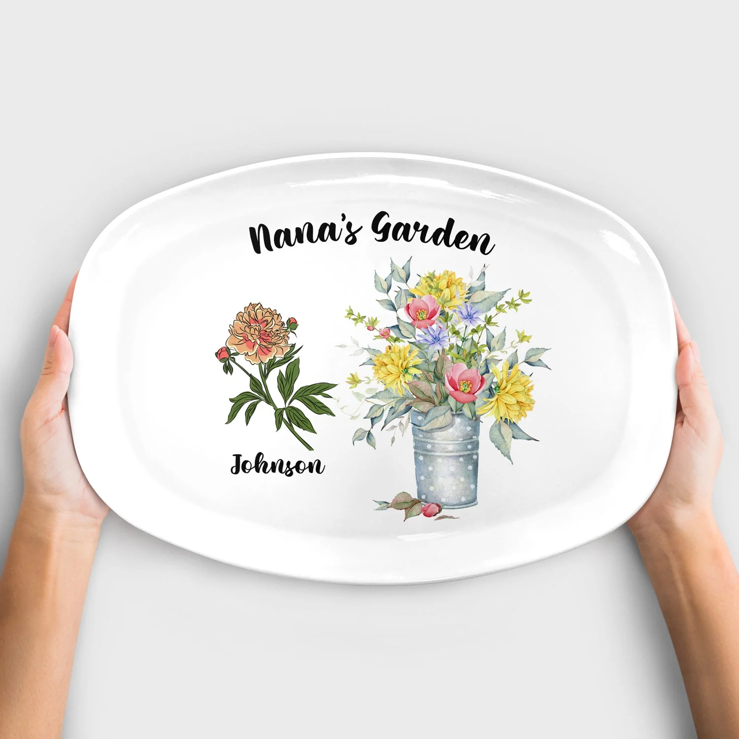 Birth Month Flower Grandma Garden - Gift For Grandma - Personalized Plate - Image 4
