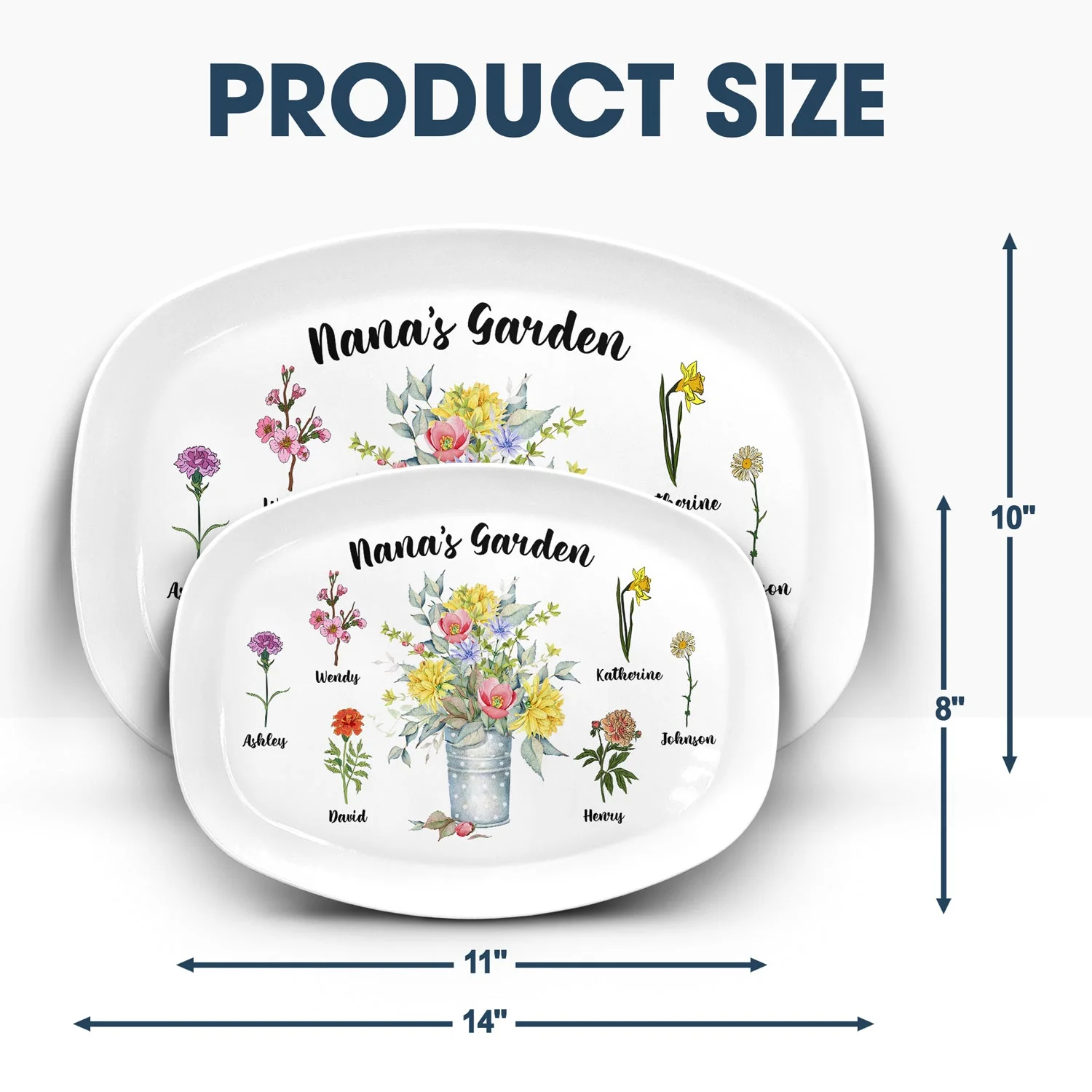 Birth Month Flower Grandma Garden - Gift For Grandma - Personalized Plate - Image 5