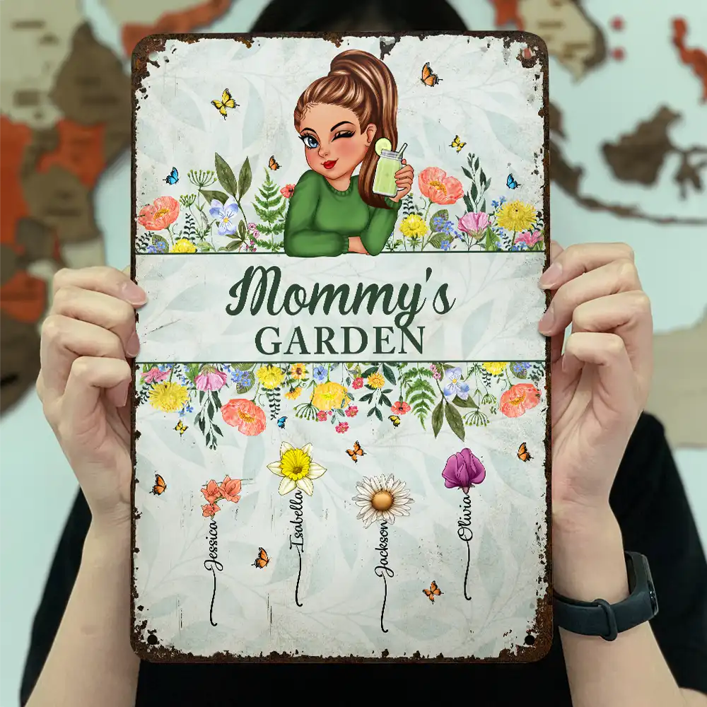 Birth Month Flower Grandma's Garden - Personalized Classic Metal Signs - Image 3