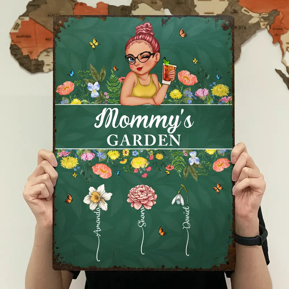 Birth Month Flower Grandma's Garden - Personalized Classic Metal Signs - Image 4