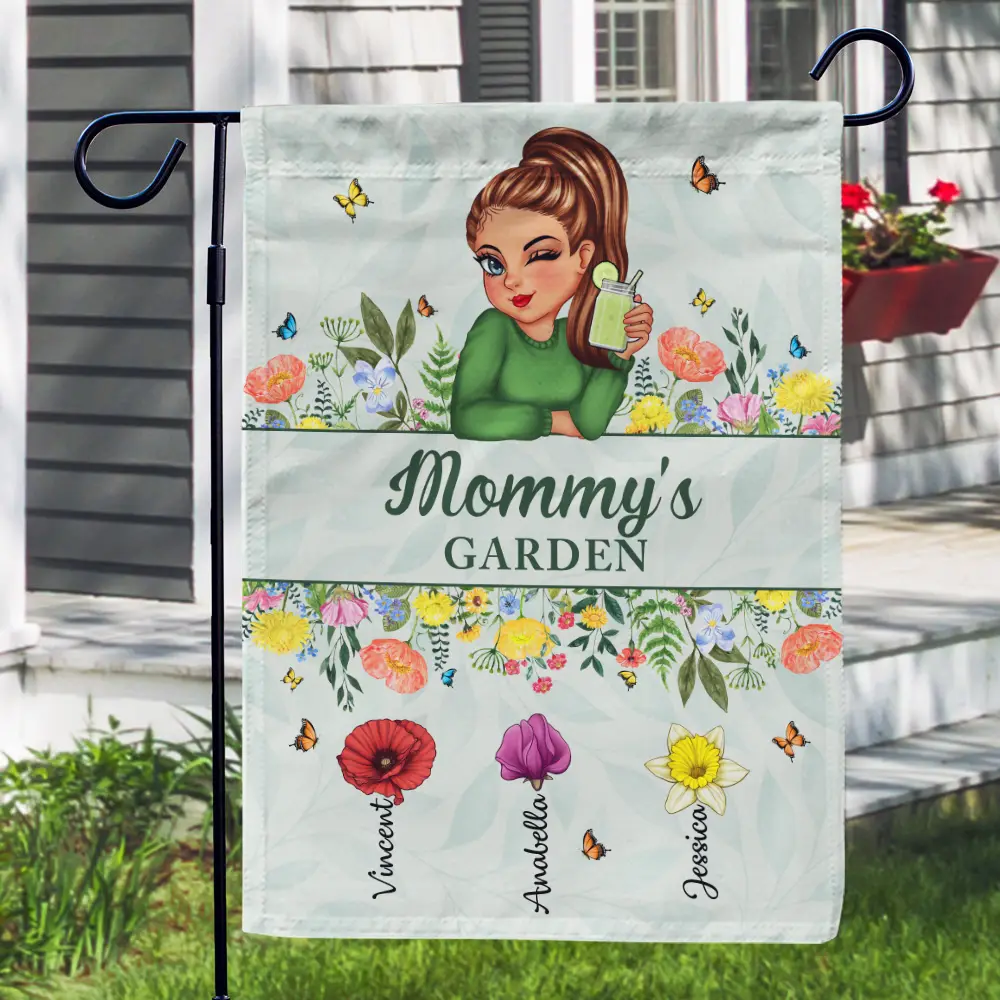 Birth Month Flower Grandma's Garden - Personalized Flag - Image 3