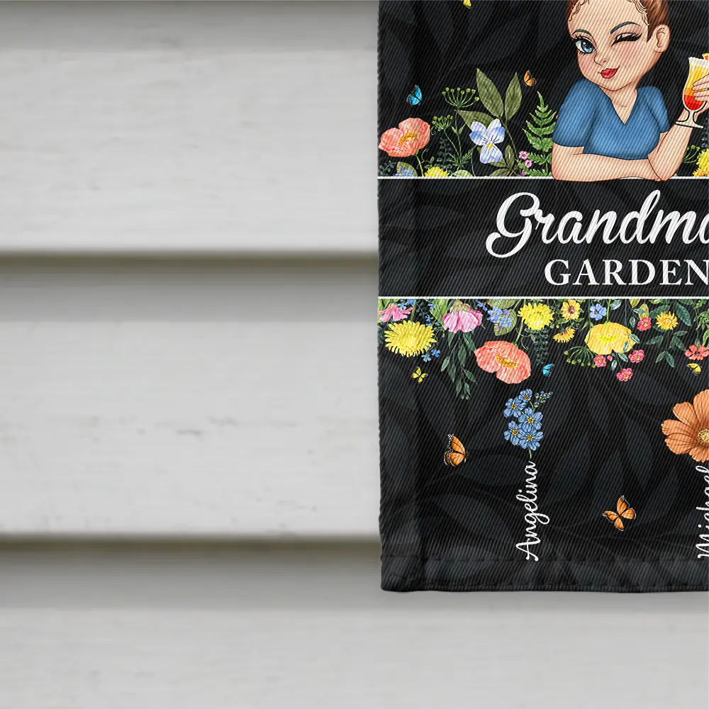 Birth Month Flower Grandma's Garden - Personalized Flag - Image 4
