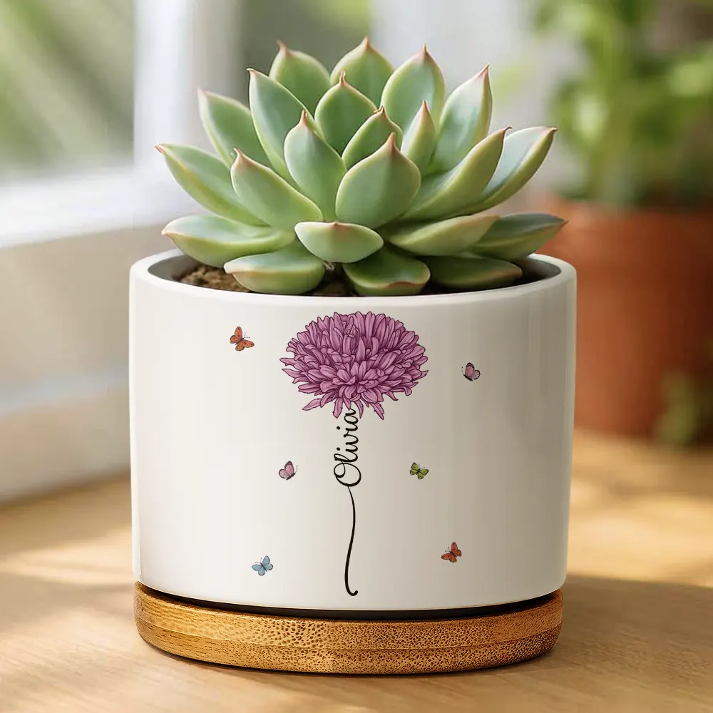 Birth Month Flower The Only Thing Better Than Being Your Mother - Personalized Ceramic Plant Pot - Image 2