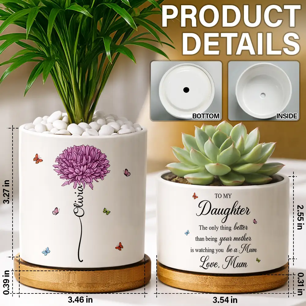 Birth Month Flower The Only Thing Better Than Being Your Mother - Personalized Ceramic Plant Pot - Image 5