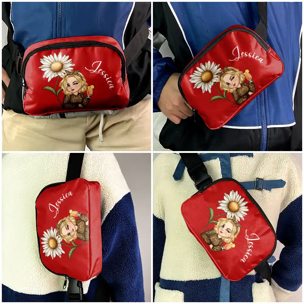 Birth Month Flower Travel Lover - Personalized Crossbody Belt Bag - Image 5