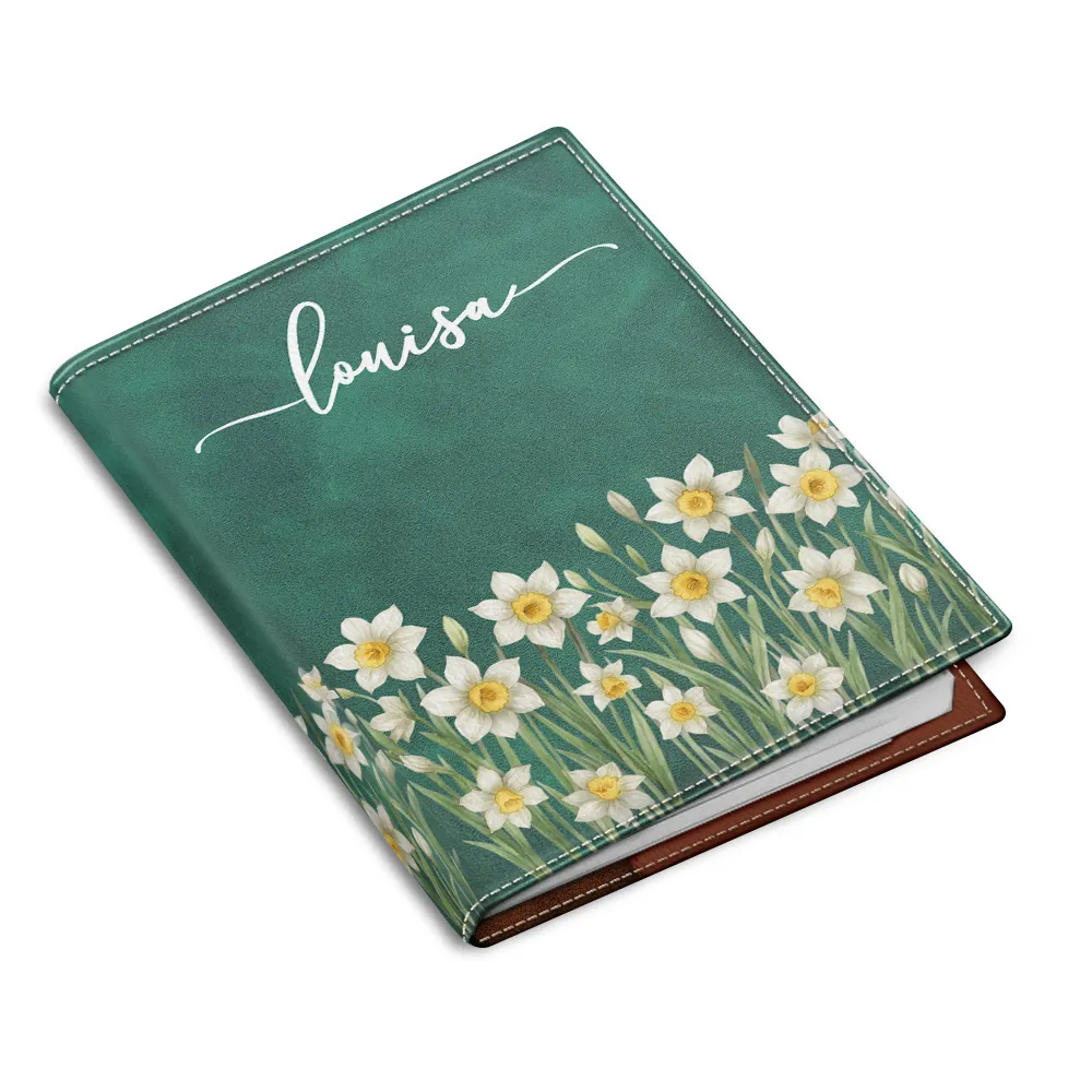 Birth Month Flower Watercolor Blooming In Love - Personalized Passport Cover, Passport Holder - Image 2