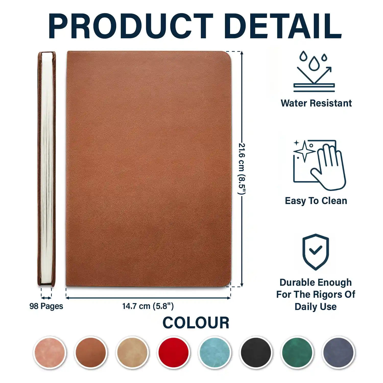 Birth Month Flower Watercolour Blooming In Love - Personalised Leather Journal - Image 5