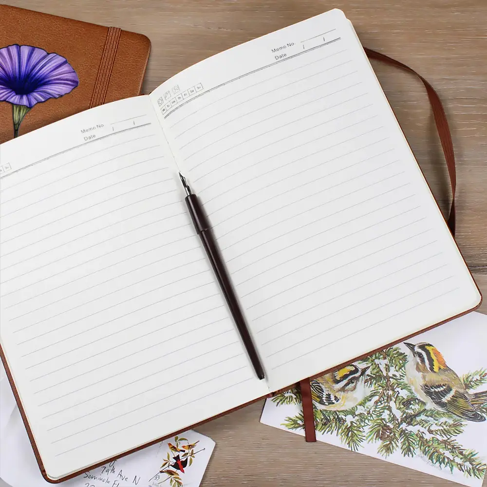 Birth Month Flowers Bloom Where You're Planted - Personalized Leather Journal - Image 2