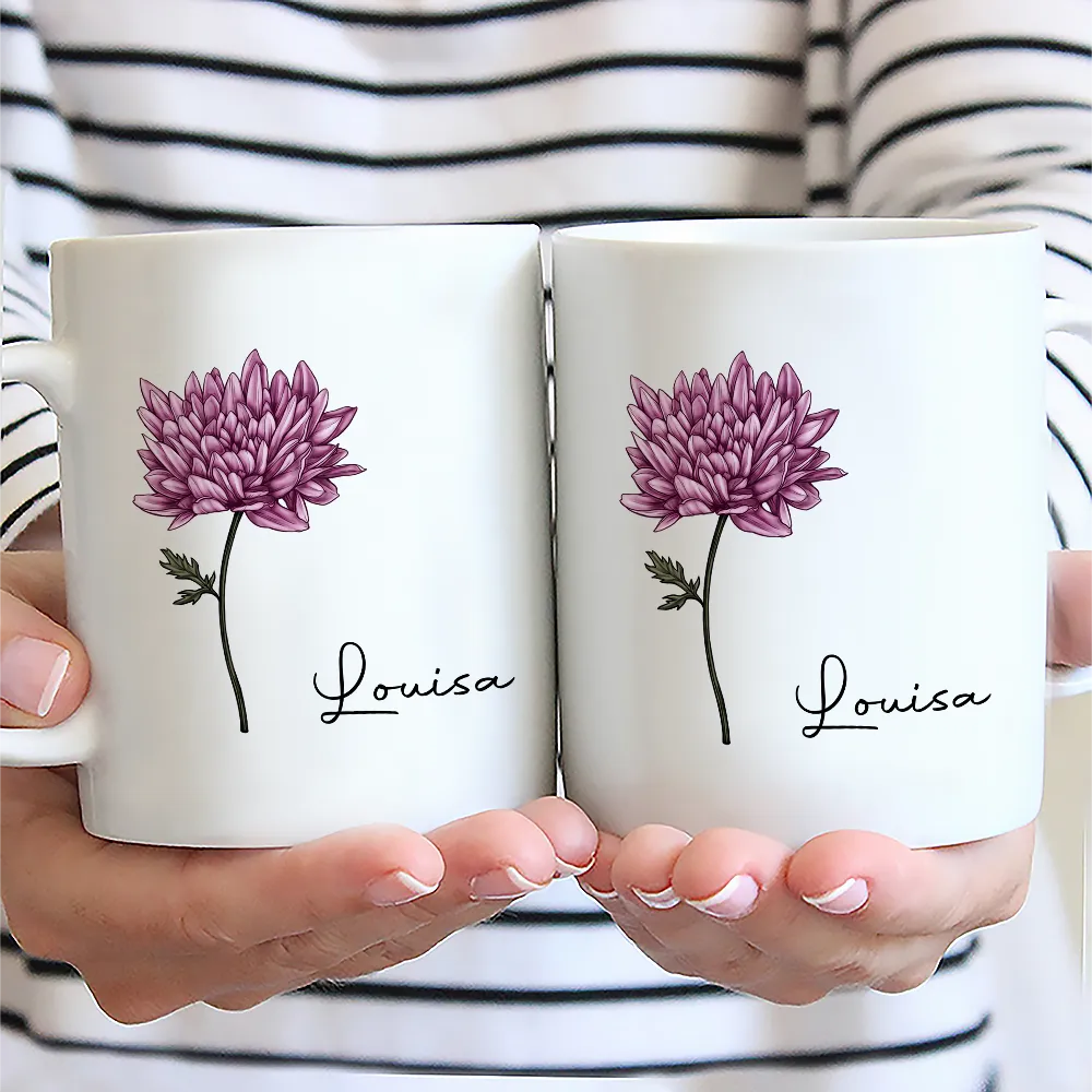 Birth Month Flowers Bloom Where You're Planted - Personalized Mug - Image 2