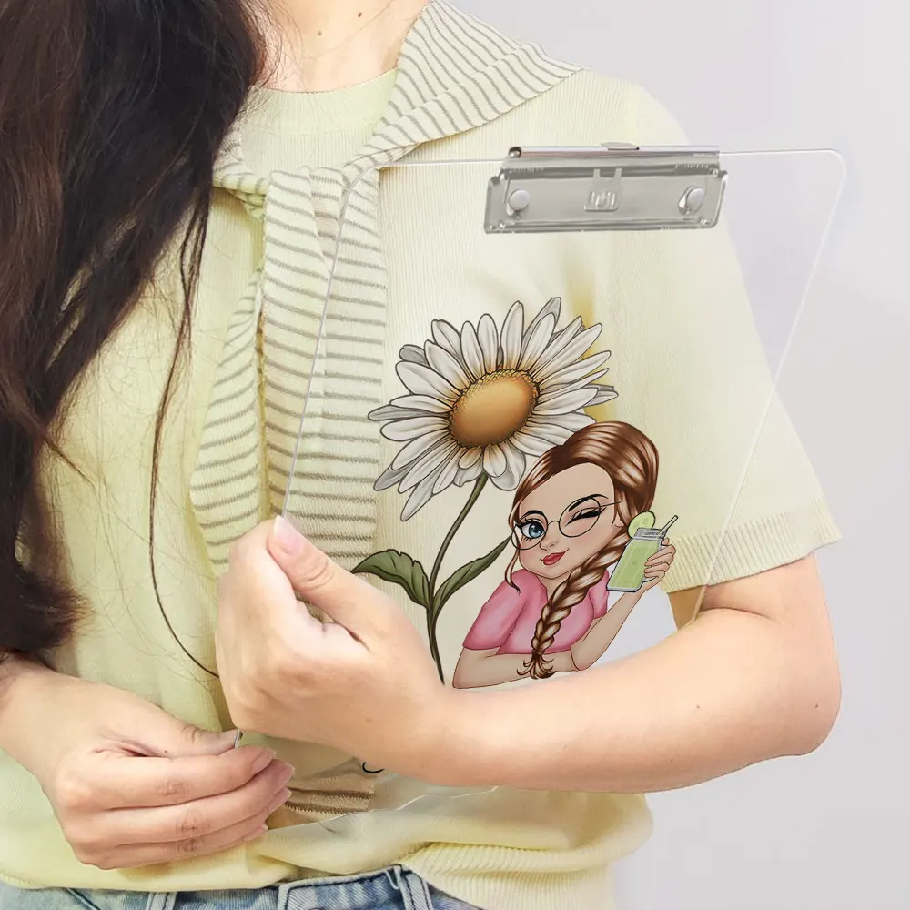 Birth Month Flowers Bloom Where You're Planted Women - Personalized Acrylic Clipboard - Image 4